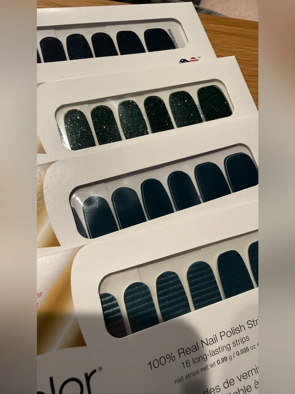 4 Packages Color St. nail wraps greens